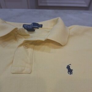 Y2K Polo Ralph Lauren Polo Shirt Mens M Yellow Pique Short Sleeve Pony Preppy